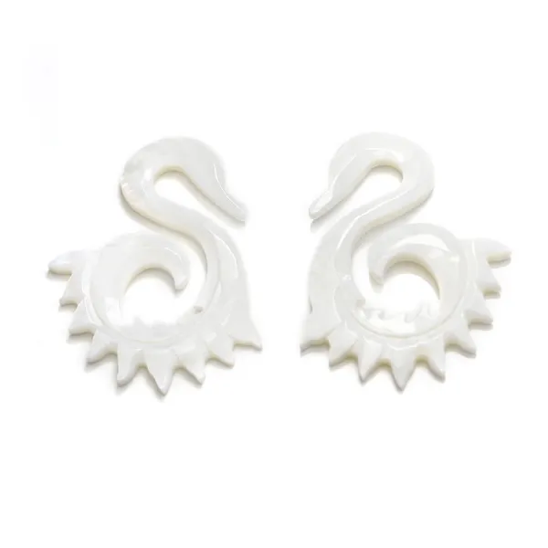 Nacre blanche aile 31x63mm x 2pcs