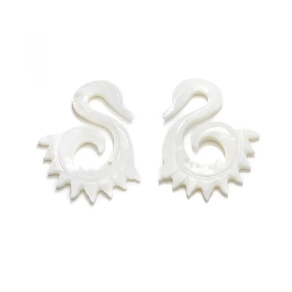Nacre blanche aile 31x63mm x 2pcs