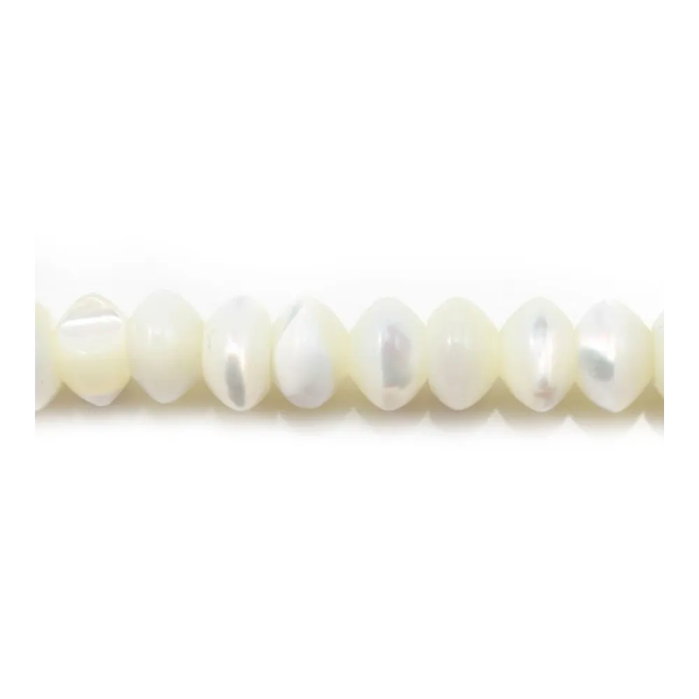 Nacre blanche rondelle 4x6mm x 40mm