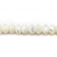 white shell rondelle 4x6mm x 40 cm 