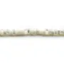 White mother-of-pearl flattened round beads on thread 3x8mm x 40cm