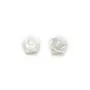 Nacre blanche en rose semi-percée 6mm x 2pcs