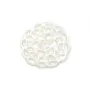 Nacre de couleur blanche, en forme de fleur, de taille 14mm x 1pc