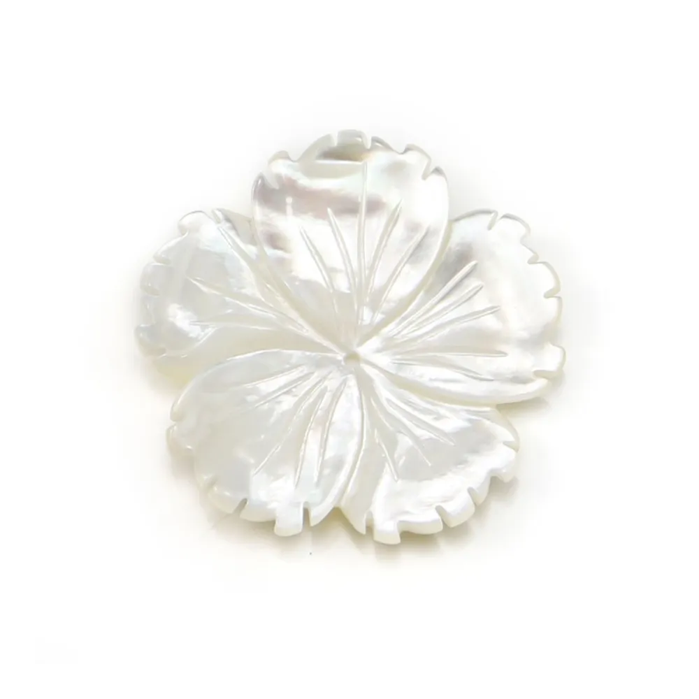 Nacre blanc 5 feuille rose 15mm x 1pc