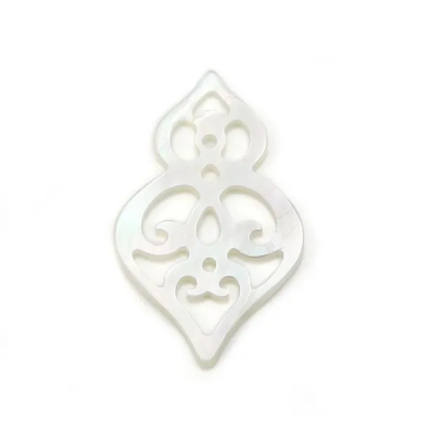 Nacre grise gourde ajourée 16x26mm x 1pc