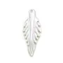 Nacre de couleur blanche, en forme de feuille, 8 * 20mm x 1pc