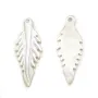 Nacre de couleur blanche, en forme de feuille, 8 * 20mm x 1pc