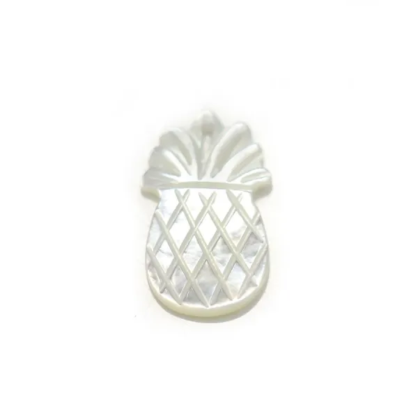 Nacre de couleur blanche, en forme d'ananas, 10 * 17.5mm x 1pc
