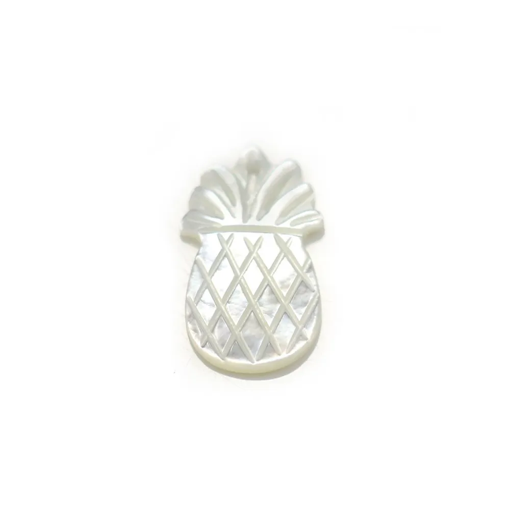 Nacre de couleur blanche, en forme d'ananas, 10 * 17.5mm x 1pc