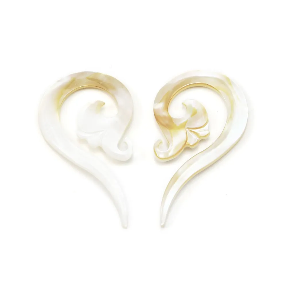 Nacre blanche cygne 36x50mm x 2pcs