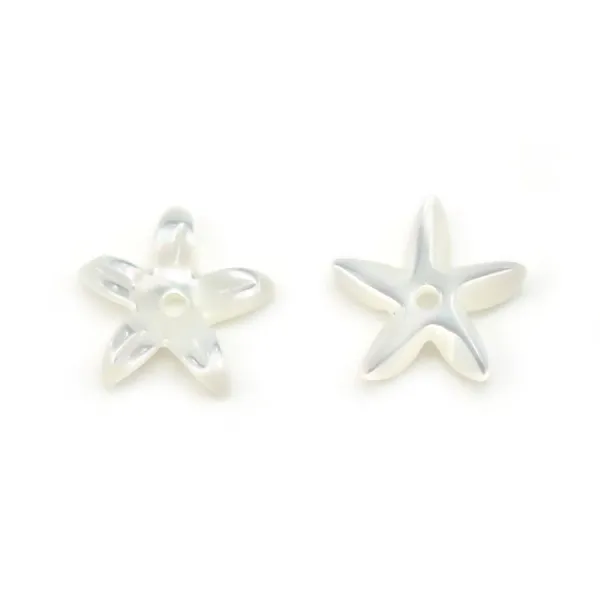 Nacre blanche en forme de fleur 18mm x 2pcs