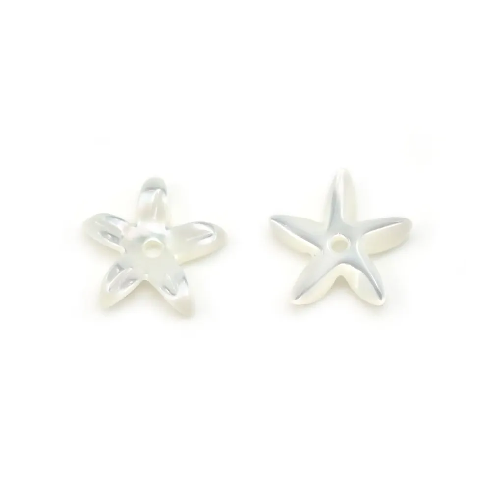 Nacre blanche en forme de fleur 18mm x 2pcs
