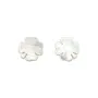 Nacre blanche en forme de trèfle à 4 feuilles 13mm x 1pc
