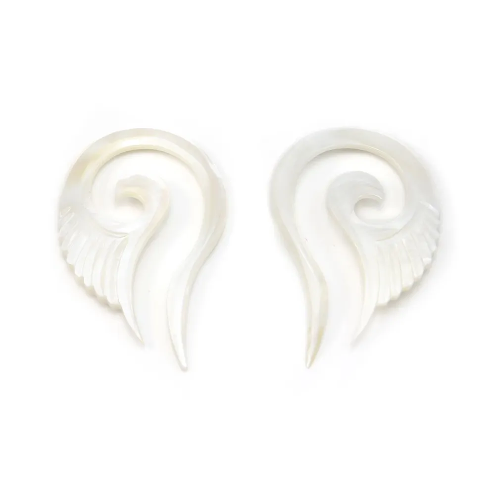 Nacre jaune aile 36x58mm x 2pcs