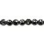 White mother-of-pearl round beads on thread 8mm x 40cm