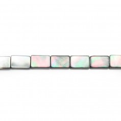 Gray mother-of-pearl rectangle beads 13x18mm x 4pcs
