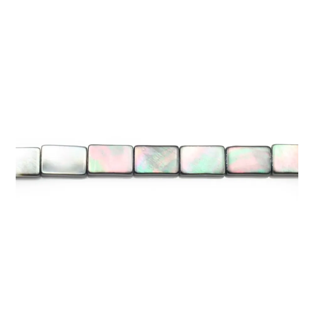Nacre grise en forme de rectangle 13x18mm x 4pcs