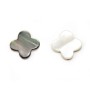 Gray mother-of-pearl clover beads 18mm x 1pc