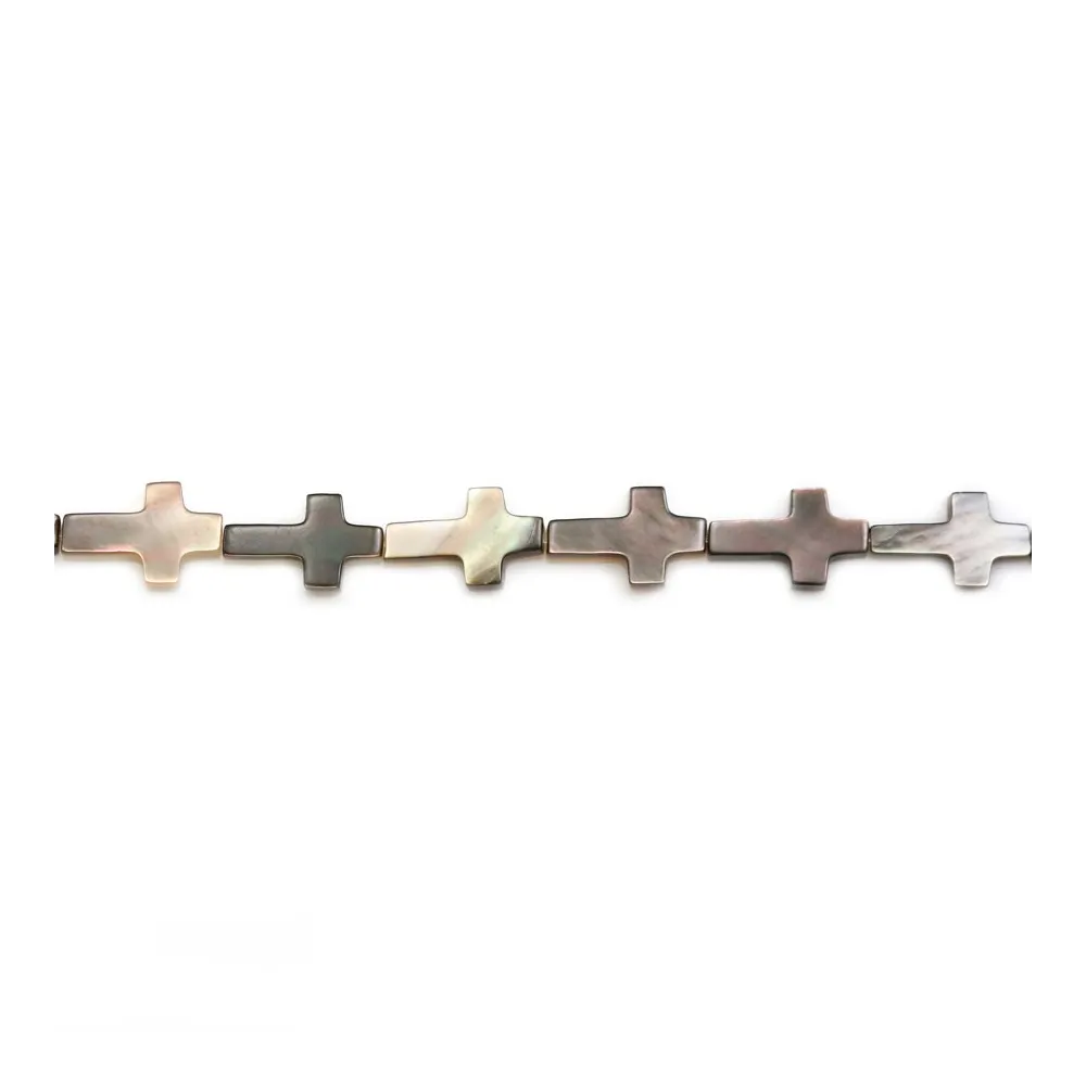 Nacre grise Croix 9x11mm x 40cm (34pcs)