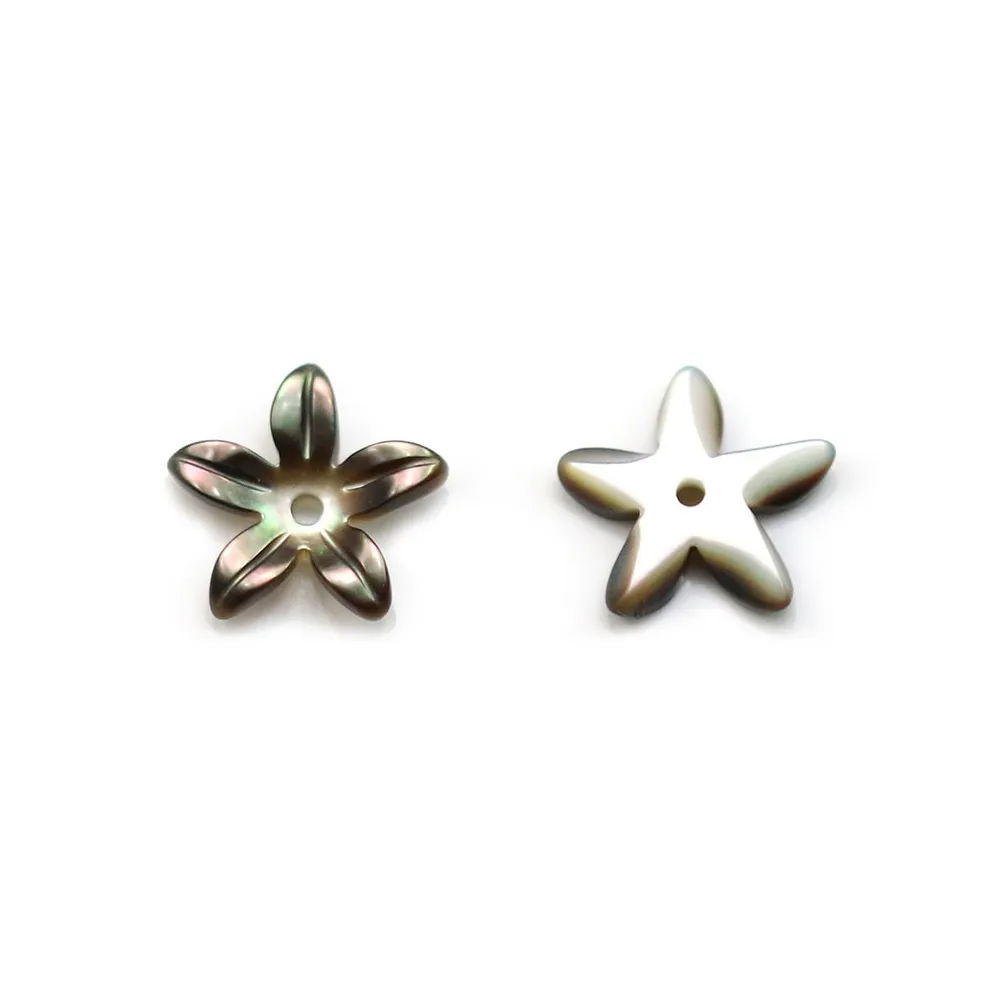 Nacre grise en forme de fleur 19.5mm x 2pcs