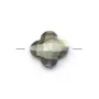 Nacre grise en forme de trèfle facetté 22mm x 1pc