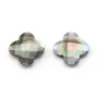 Nacre grise en forme de trèfle facetté 22mm x 1pc