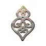 Nacre grise gourde ajourée 16x26mm x 1pc
