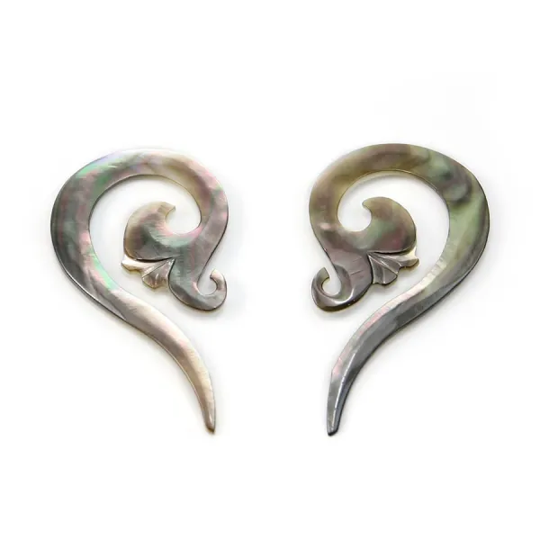 Nacre grise cygne 36x50mm x 2pcs