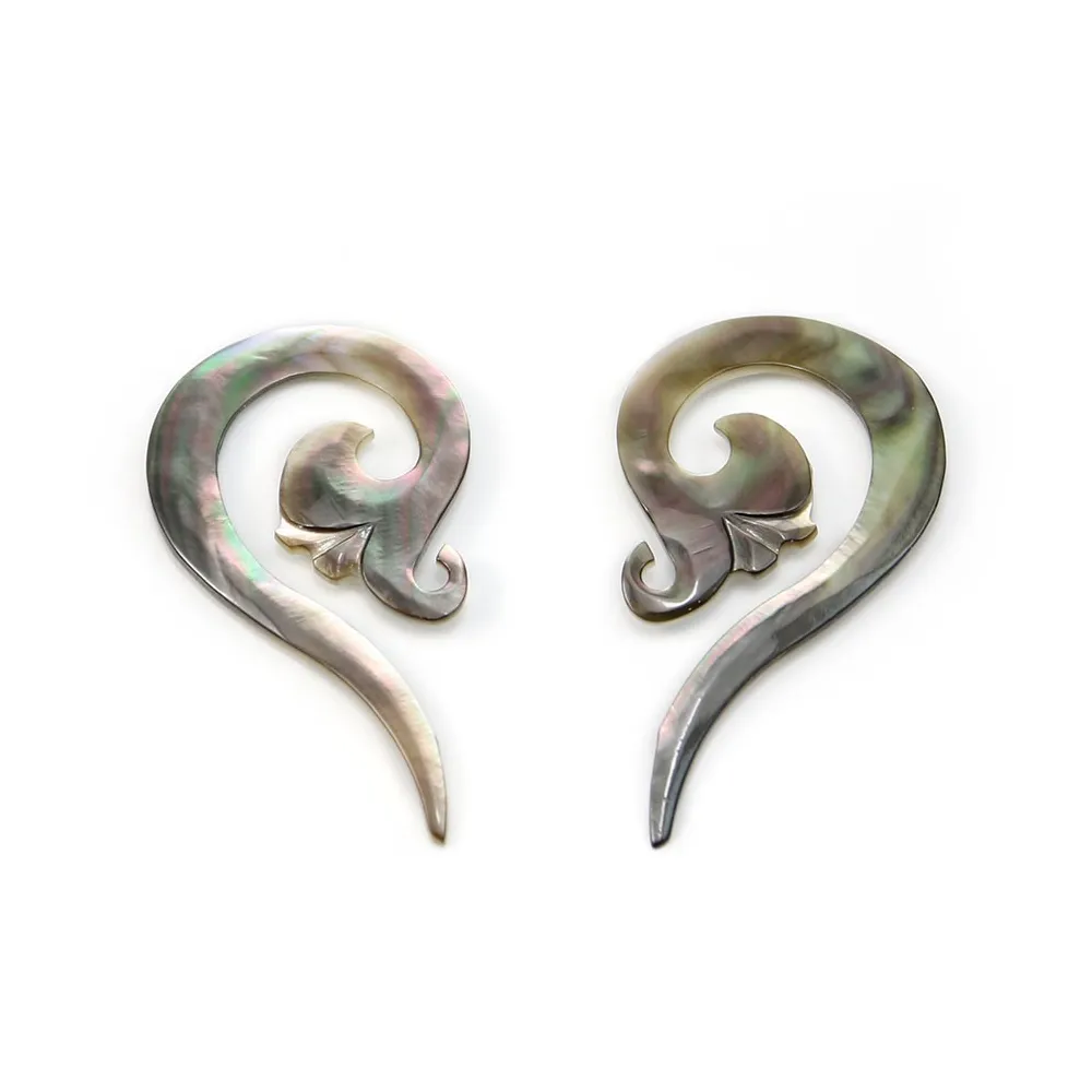 Nacre grise cygne 36x50mm x 2pcs