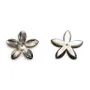 Nacre de couleur grise, en forme de fleur, mesurant 18mm x 1pc
