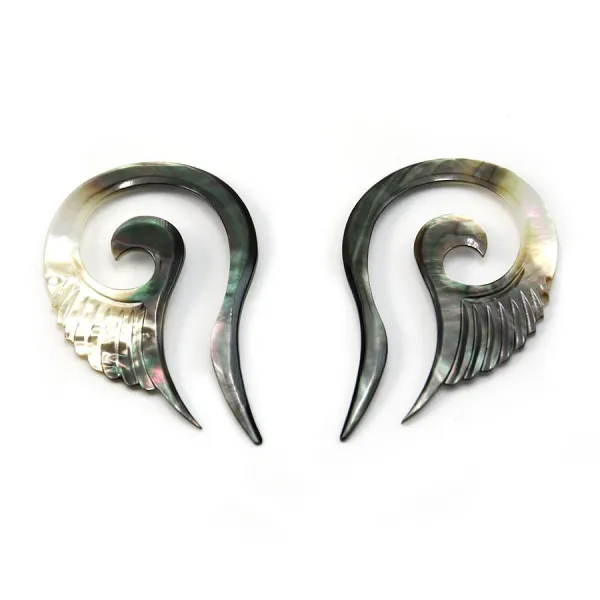 Nacre grise coeur 26x48mm x 2pcs