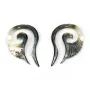 Nacre grise coeur 26x48mm x 2pcs