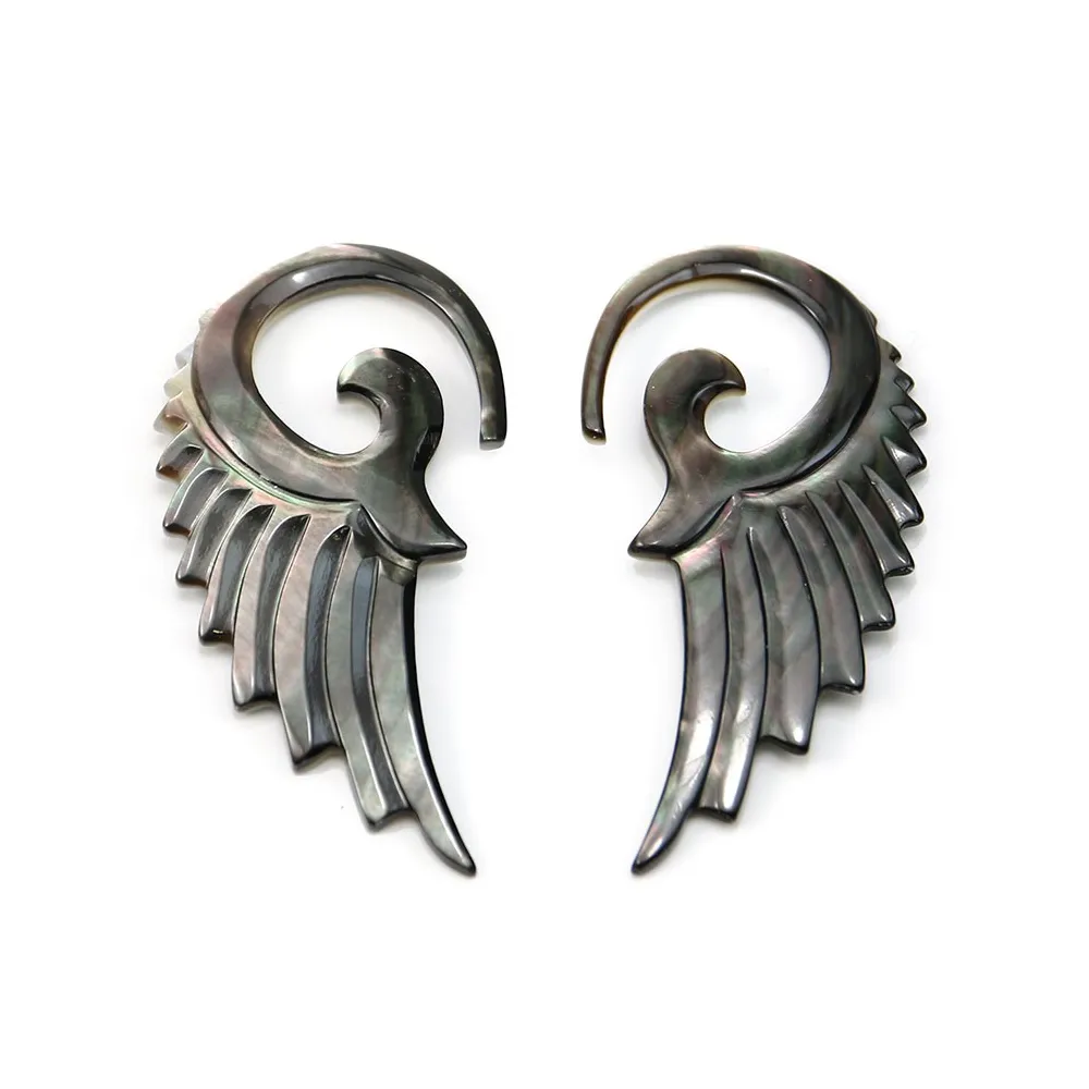 Nacre grise aile 36x58mm x 2pcs