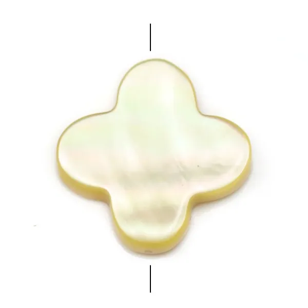 Madrepérola amarela Trevo 18mm x 40cm (22 peças)