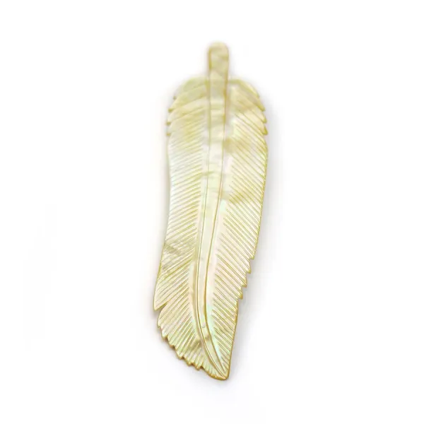 Nacre jaune en forme de feuille x 1pc