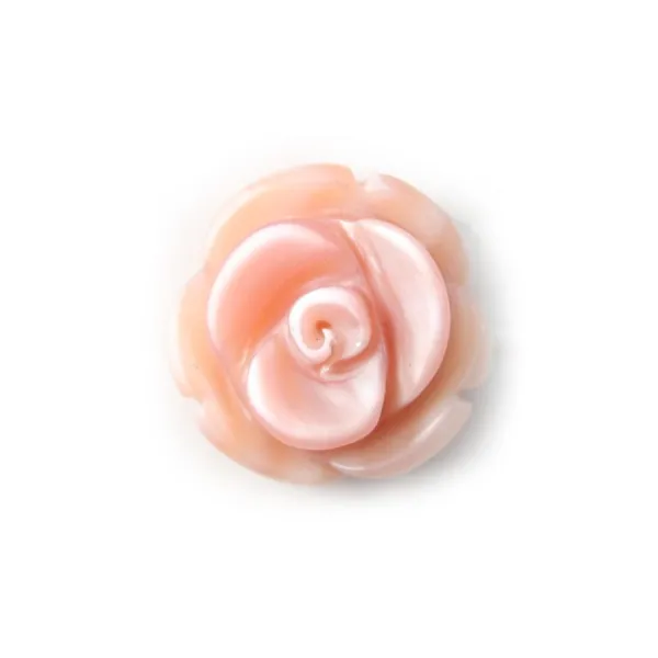Nacre rose en forme de rose 8mm x 2 st