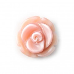 Pink mother-of-pearl rose bead 10mm x 1pc