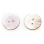Nacre rose en forme de  bouton rond 2x20mm x 1pc