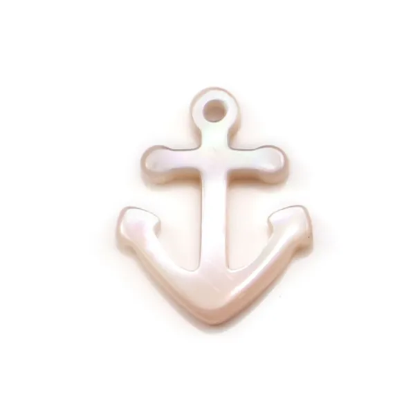 Nacre blanche en ancre13x16mm x 1pc