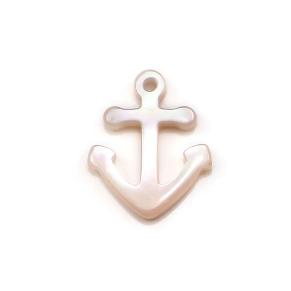 Nacre blanche en ancre13x16mm x 1pc