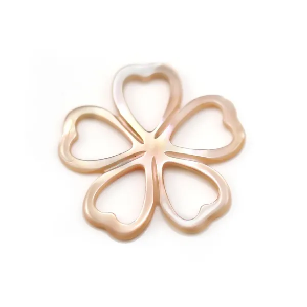 Nacre blanche en fleur plate 16mm x 1pc