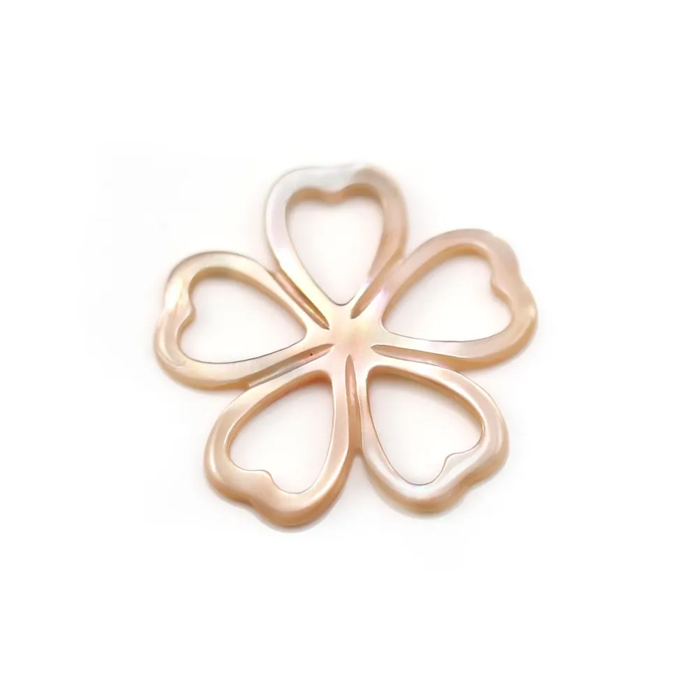 Nacre blanche en fleur plate 16mm x 1pc