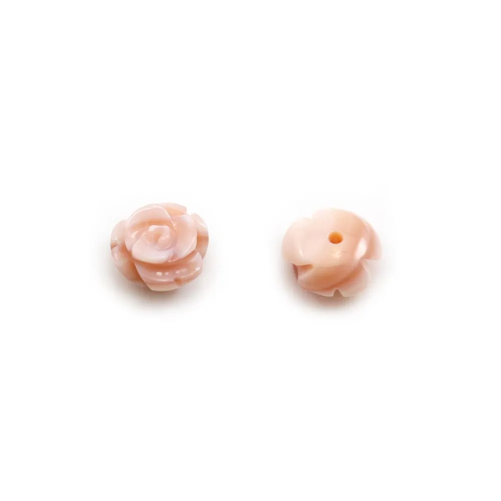 Nacre rose fleur semi-percés 8mm x 1pc
