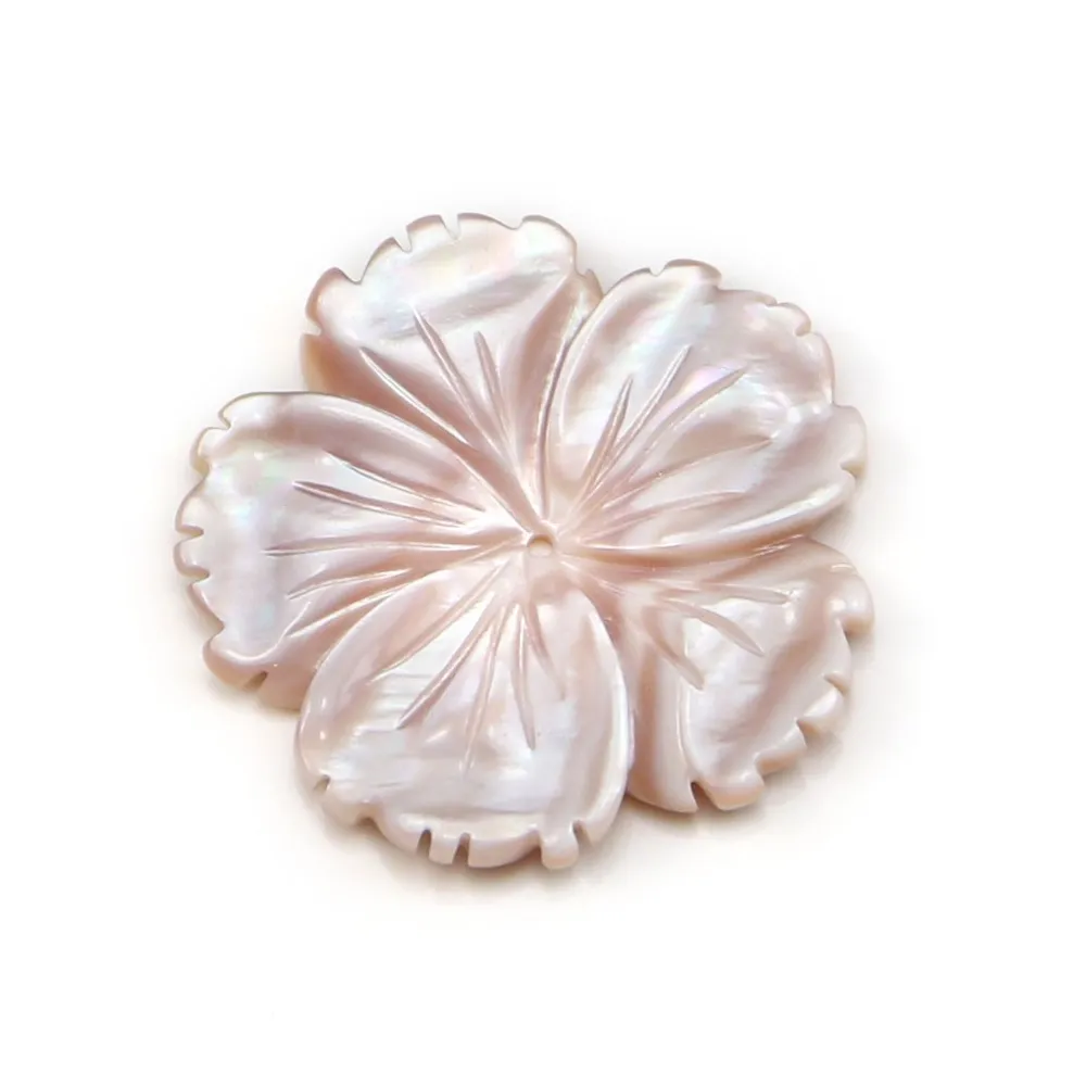 Nacre blanche en fleur de 5 feuilles 28mm x 1pc