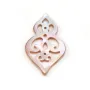 Nacre blanche gourde ajourée 16x26mm x 1pc