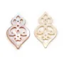Nacre blanche gourde ajourée 16x26mm x 1pc