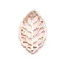 Nacre grise feuille ajourée 15x25mm x 1pc