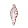 Nacre de couleur rose, en forme de feuille, 8 * 20mm x 1pc