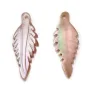 Nacre de couleur rose, en forme de feuille, 8 * 20mm x 1pc