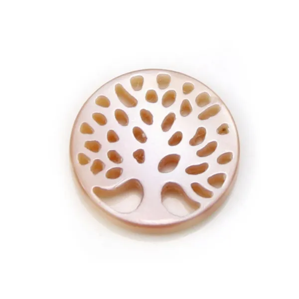 Nacre blanche ronde arbre 12mm x 1pc
